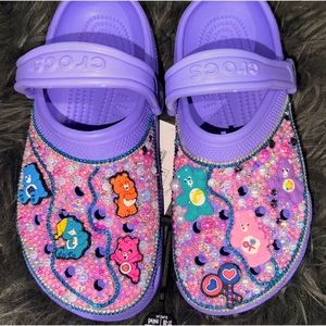 Customized purple care bear crocs